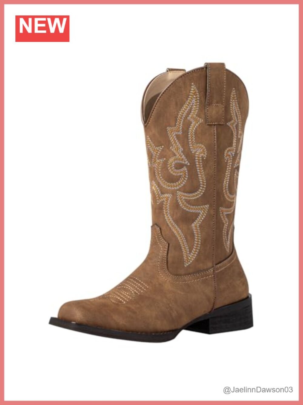 Square Toe Cowboy Boots Faux Leather Wide Calf Mid-Calf Western Women